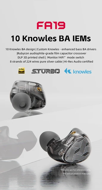 FiiO FA19 10 Knowles Balanced Armature In-Ear Earphone with MMCX 