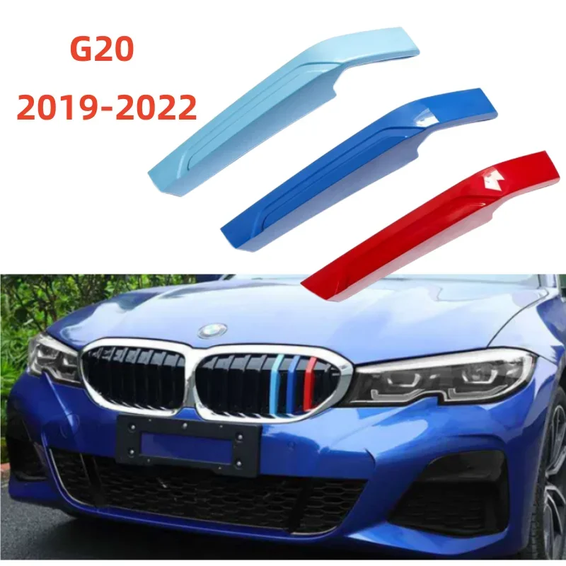 3D Car Front Grille Trim Strips Grill Cover Sticker for BMW G20 New 3 Series M Accessories car exterior accessories car grill mesh grille braces