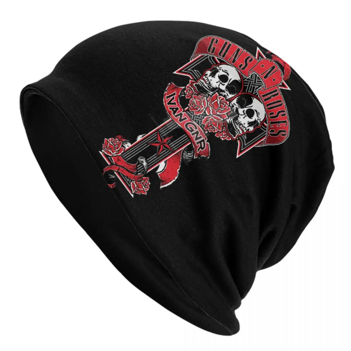 

Guns N Roses Bullet Logo Skullies Beanies Caps For Men Women Unisex Fashion Winter Warm Knitting Hat Heavy Metal Bonnet Hats