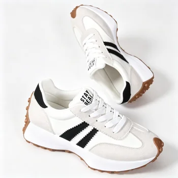 Fashionable New Style Elegant Lace Up Casual Shoes Women Spring/Autumn Round Toe Thick Sole Comfortable Sports Shoes For Daily 1