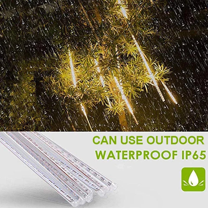 Led Meteor Shower Christmas Rain Lights Outdoor Solar Meteor Shower Led Light