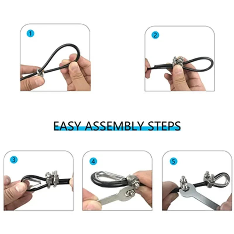 2M-5M Fitness Equipment Accessories Steel Rope Adjustable PU Pull-lock Integrated Trainer High Wear-resistant Steel Rope 5