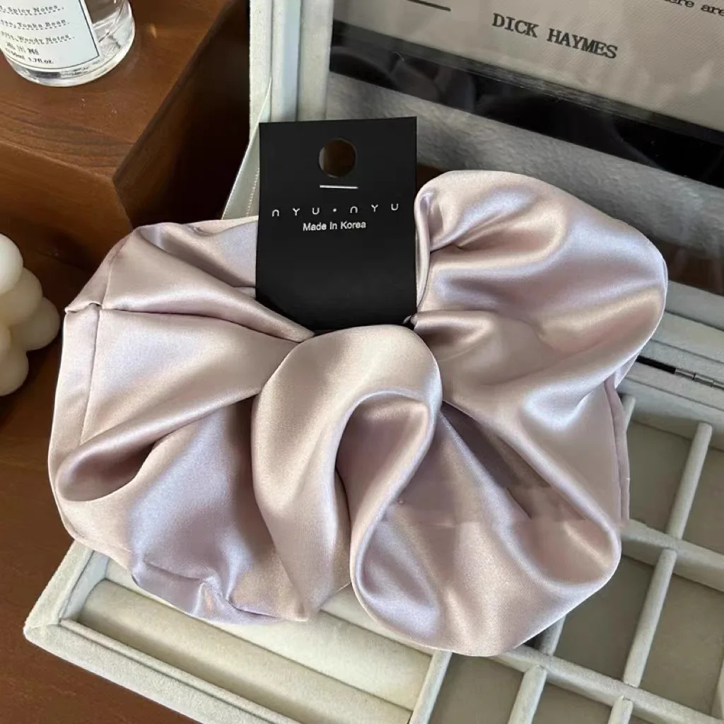 12cm Übergroße Scrunchies Gummi-Haargummis Elastische Haarbänder Mädchen Pferdeschwanz-Frisur Glatte Satin-Haarringe Damen-Accessoires – Detail 11