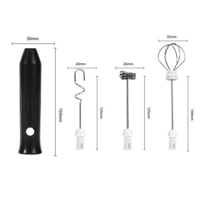 Montalatte wireless ricaricabile a 3 barre Frullatore elettrico portatile Miscelatore elettrico per caffè con USB per caffè Cappuccino Crema 6