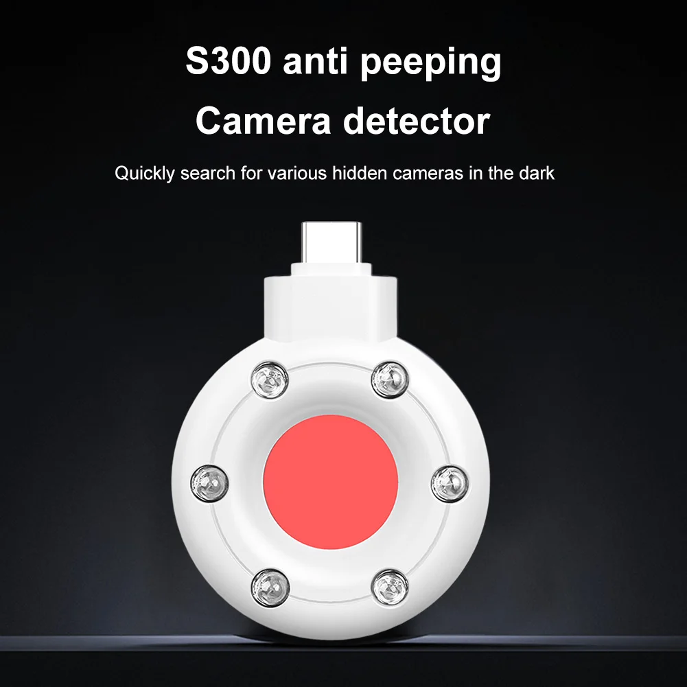 Portable Anti Candid Camera Detector Type-C Anti-Peeping Security Protection Gadget IR Alarm Camera Finder for Hotel Office