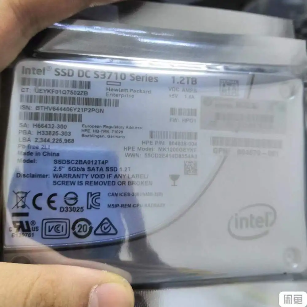 

SSD-накопитель Intel 1,2 ТБ DC серии S3710 MLC SATA III 2,5 дюйма SSD 1,2 ТБ SSDSC2BA012T4P HPG1