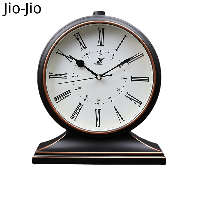 Silent Living Room Retro Tabletop Clock Bedside Table Clock Vintage
