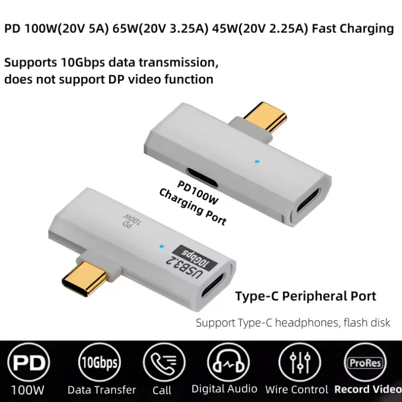 ตัวเลือกสินค้า อะแดปเตอร์ OTG 2 in 1 ชาร์จเร็ว 100W PD สำหรับมือถือและแท็บเล็ต
