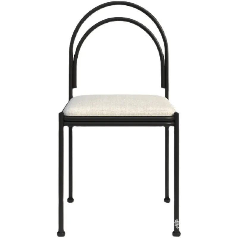 

Metal Creative Dining Chairs Personality Line Nordic Designer Chair Modern Mobile Nordic Relaxing Backrest Dressing Furniture