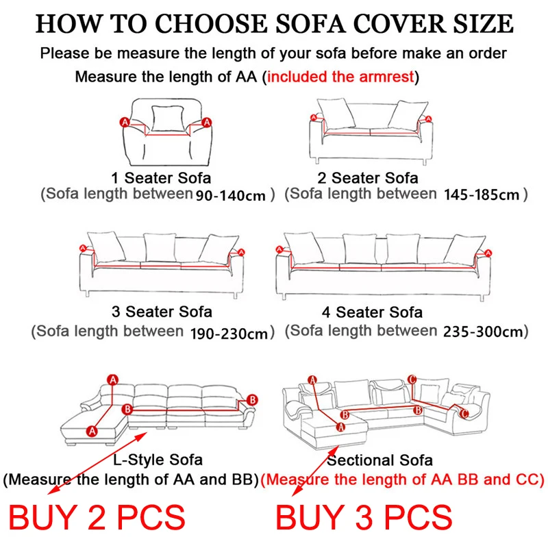 Velvet Sofa Cover for Living Room Thick Elastic Sofa Cover 1/2/3/4 Seater L Shaped Corner Sofa Cover Stretch Cover for Sofa 2