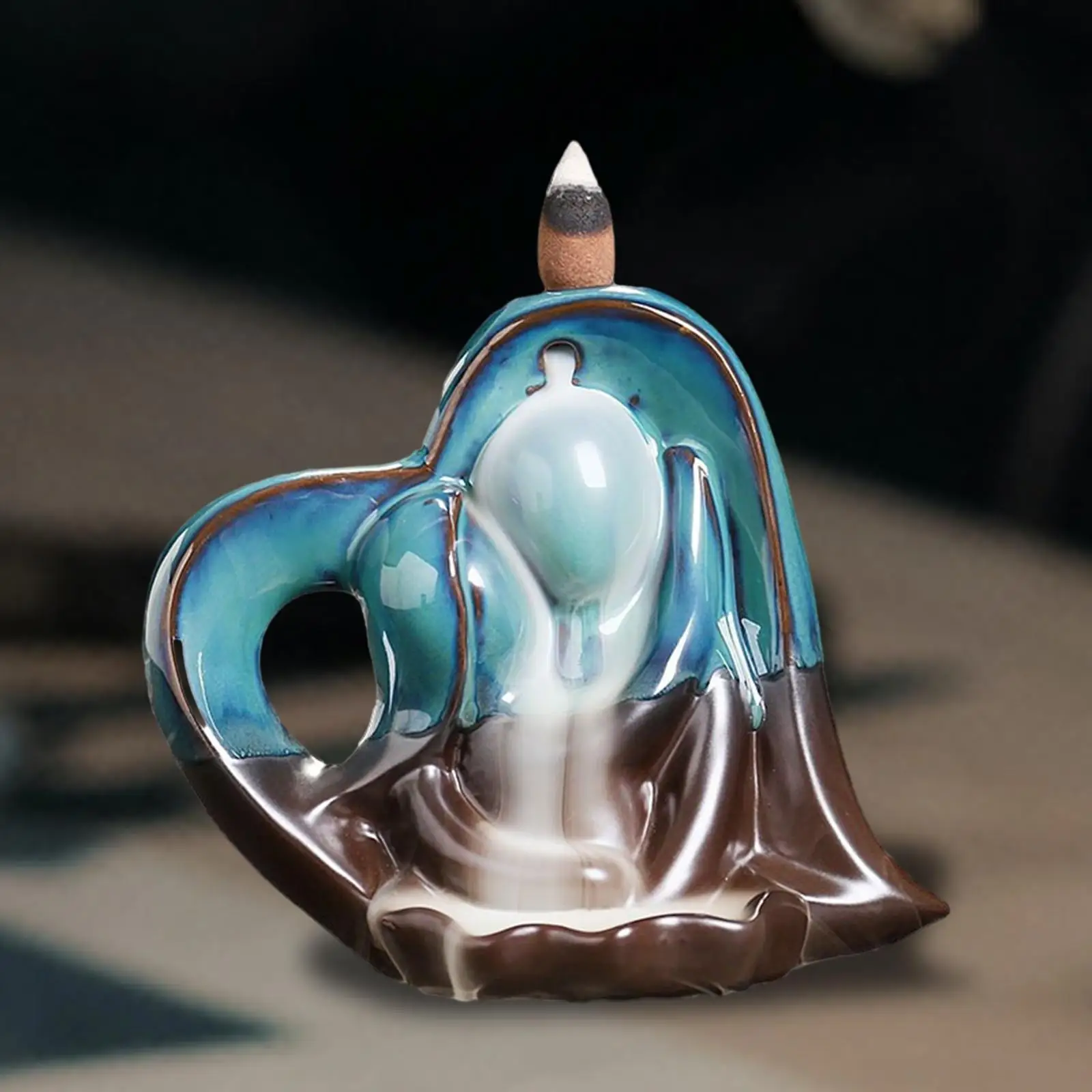 

Backflow Incense Burner Desktop Ornament for Tea Table Living Room Bedroom