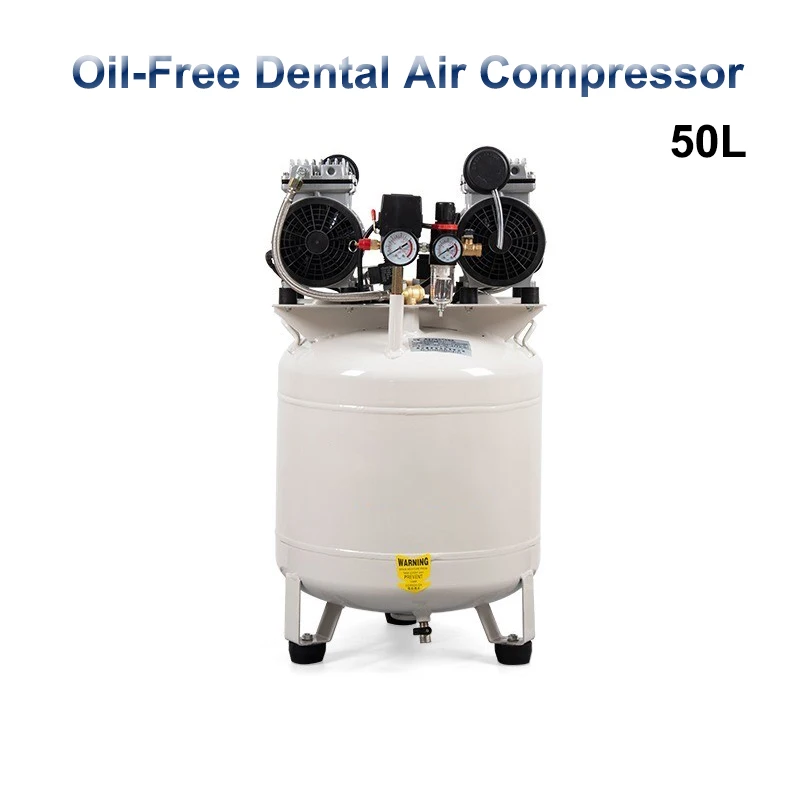 

50L Oil-Free Dental Air Compressor Mute Spray Paint Compressor High Pressure Air Pump Industrial Grade 1600W