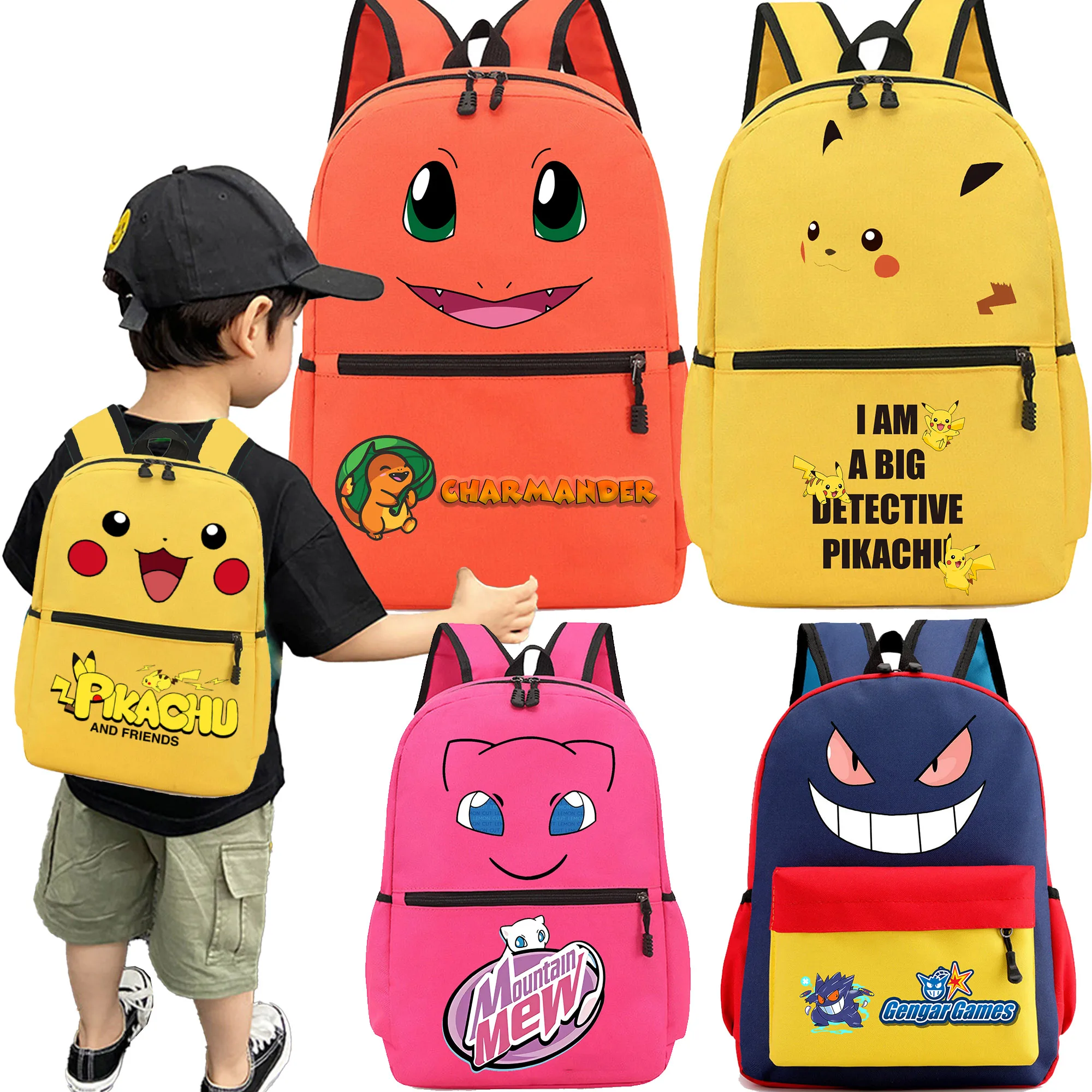 Pokemon Backpack Pikachu Charmander Squirtle Bulbasaur 1st Generation