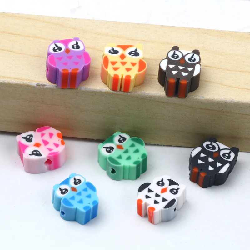 100pcs Cute Animals Owl Polymer Clay Beads Fit DIY Kids Necklace Bracelet  Jewelry Making Beads Accessories Colorful Spacer Beads - AliExpress