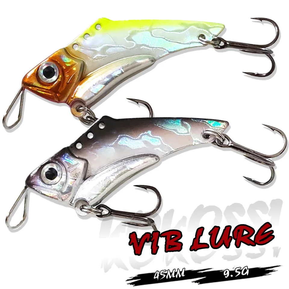 Leurre VIB métal coulant 45mm/9.5g - appât vibrant pour bar, perche et carpe avec nage réaliste