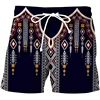 Colorful Ethnic Pattern Beach Shorts For Men Exquisite 3D Printed Swim Trunks Summer Vacation Short Pants Loose Board Shorts 3