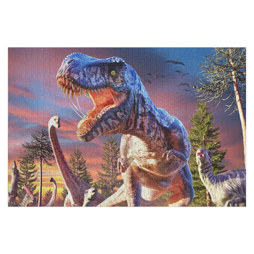 

T-Rex_Attack Jigsaw Puzzle Game Children Custom Name Wood Custom With Photo Personalized Toys Puzzle