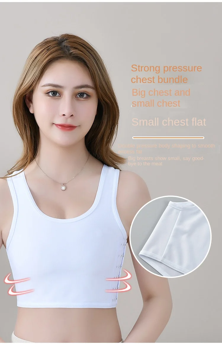 Description Picture 6 of itemFlat Breast Binder Tomboy Lesbian Underwear Women Seamless Summer Short Vest Tank Top Shaper Bustier Shpaer Vest