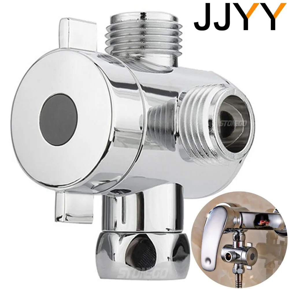 Shower Diverter Valve JJYY Multifunction 3 Way Shower Head Diverter Valve G1/2 Three Function Switch Adapter Connector