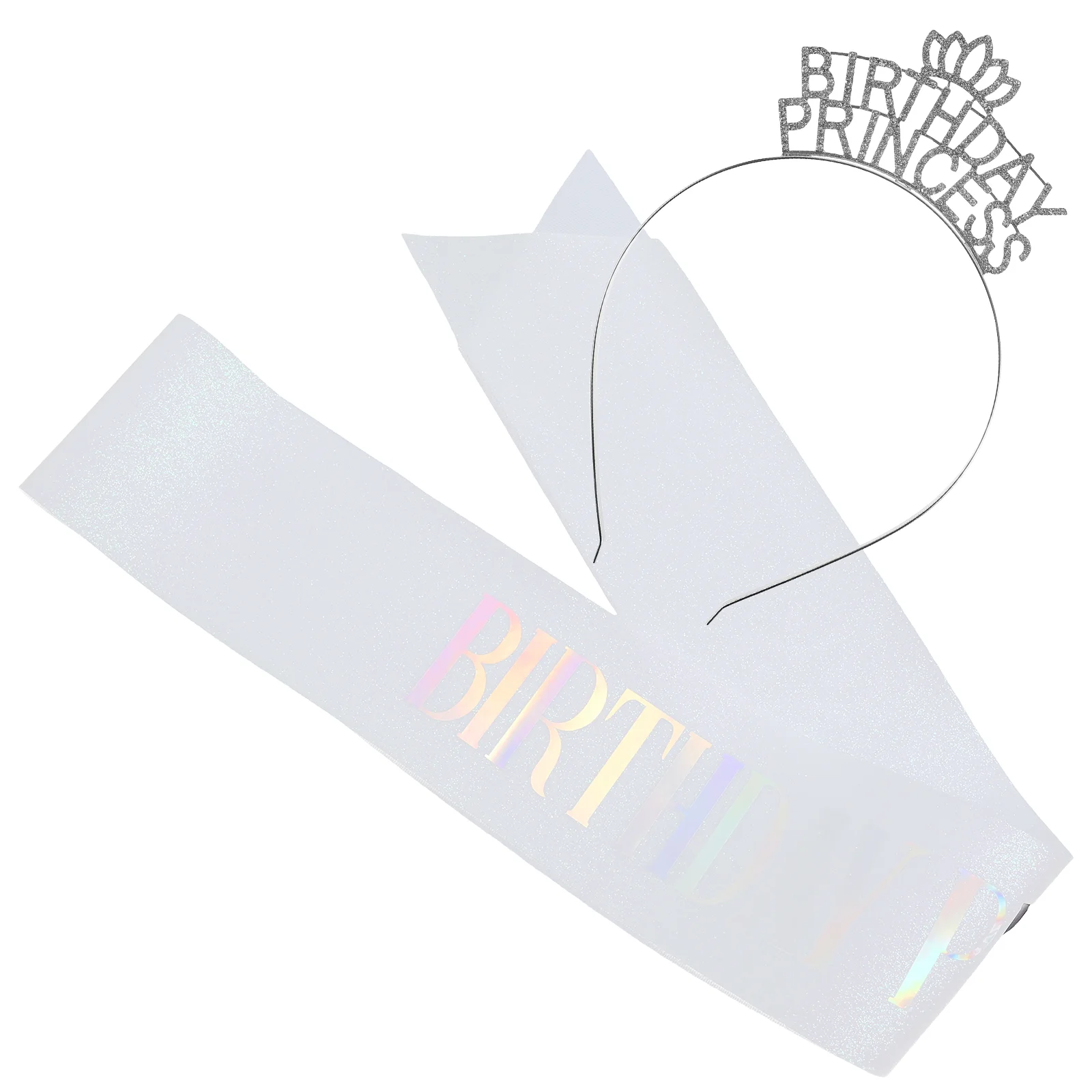 

Headband Shoulder Strap Crown Headpiece for Birthday Hair Bands Princess Women Rhinestones Sash Miss