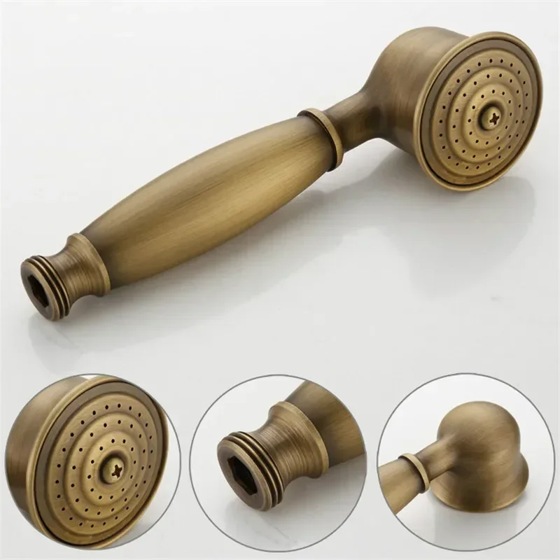 Brass Classtic Bathtub Faucet Set with Handheld Shower Deck Mounted 5 Holes Hot and Cold Taps Garden Bathtub Water Mixer 3