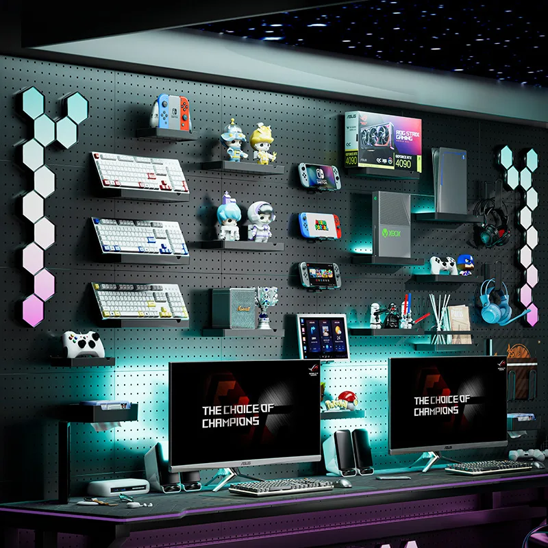 pegboard Wall Organizer For Game Room,Wall Storage Decorative Boards,kitchen Storage Rack Organizer Perforated Board Accessories