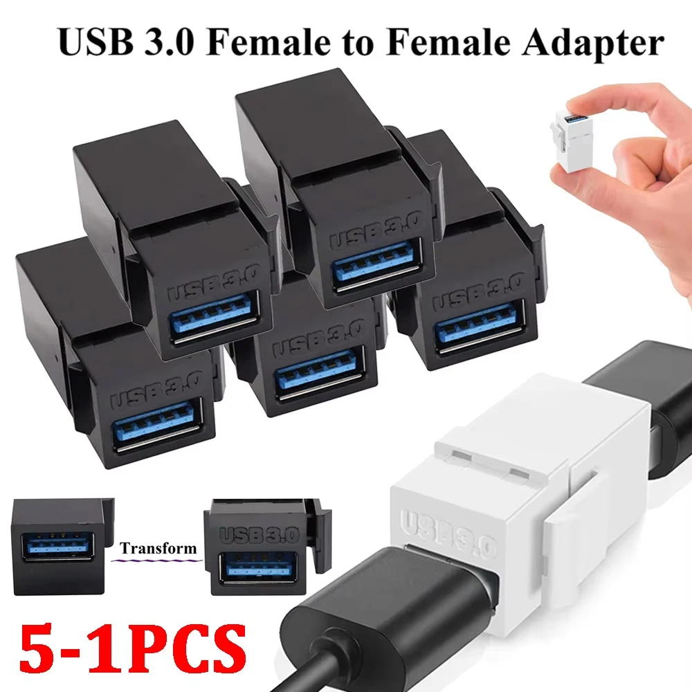 1-5PCS USB 3.0 Keystone Jack Inserts USB to USB Adapters Female to ...