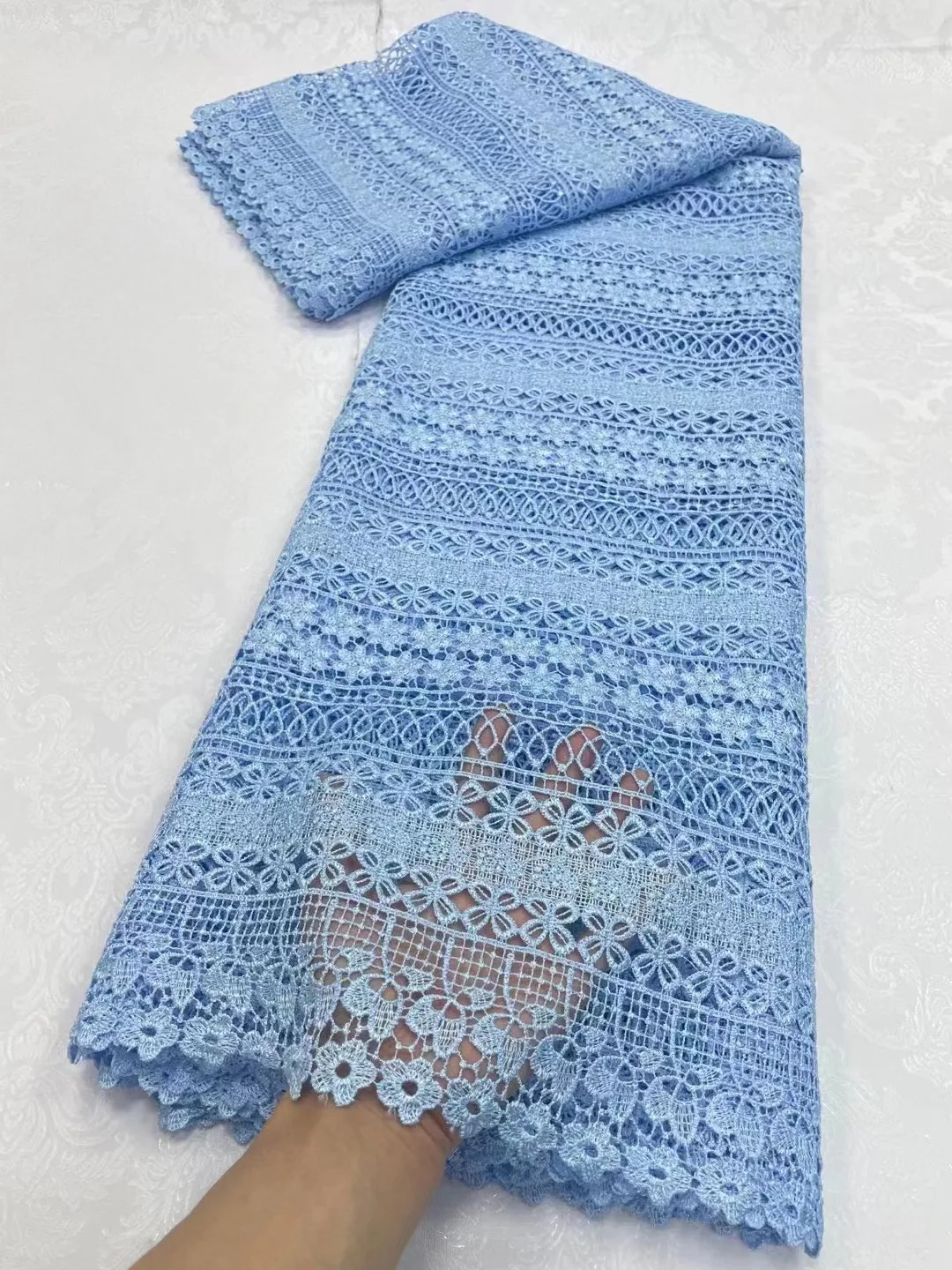 

NEW Nigerian High Quality African Lace Fabric French Guipure Cord Lace Fabric For Party Sewing Luxury Evening Dresses