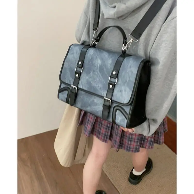 

Fashion Vintage Y2k Girls Backpack College Style Large-capacity JK Uniform Shoulder Messenger Bag Women Book Laptop Tote Handbag