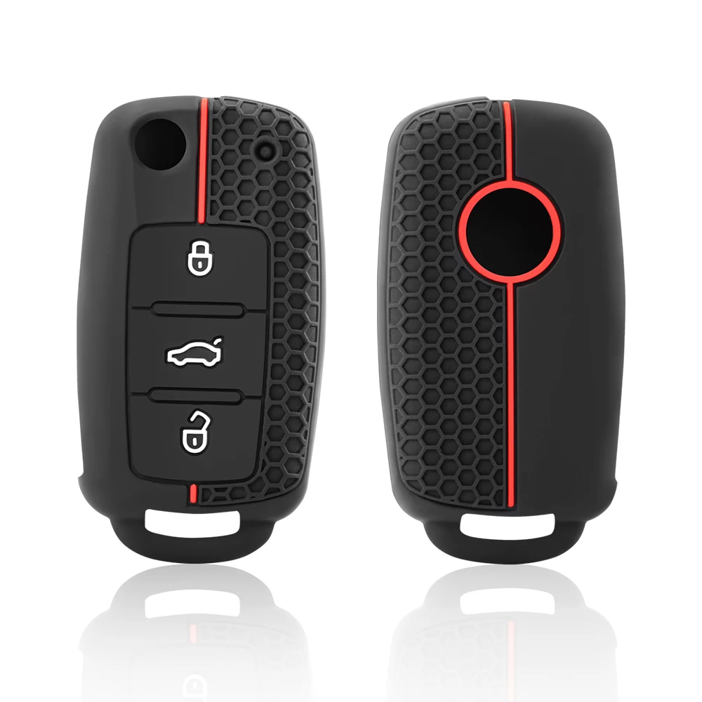 Silicone Car Key Case Cover for VW Volkswagen Golf 4 5 6 Bora Jetta POLO Passat B5 B6 Skoda Superb Octavia Fabia SEAT Ibiza Leon