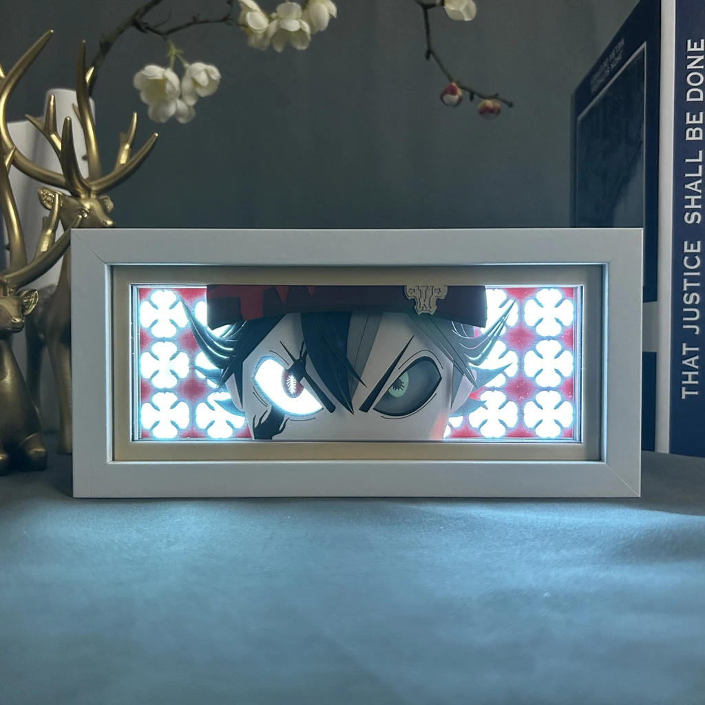 Anime Light Box Black Clover Asta Eye Face Lamp for Bedroom Decor Lightbox  3d