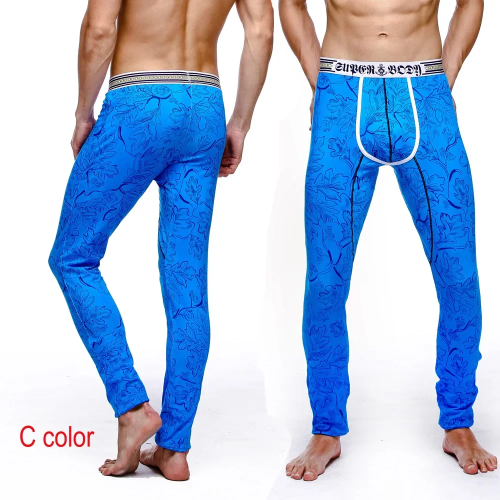 Men Long Johns Men Hot Thin Elastic Line Pants Male Fashion Cotton Sexy warm Long Johns for Underpants Legging Tight winter thermal underwear set thermal underwear cotton underwear
