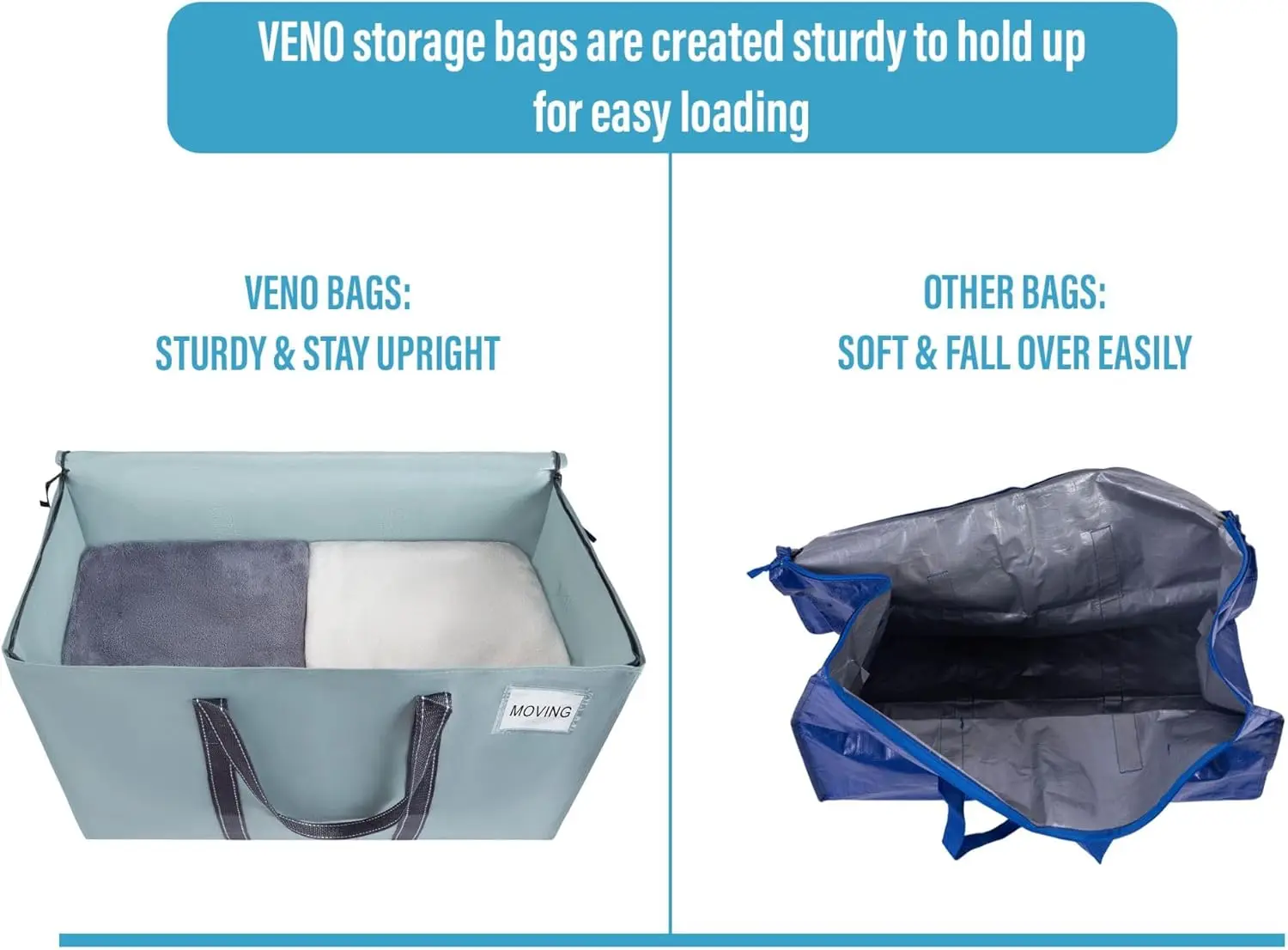 Moving Bags, Heavy Duty, Moving Boxes Alternative, Packing Storage Supplies for Dorm Room Essentials with Zipper for Clothes 5