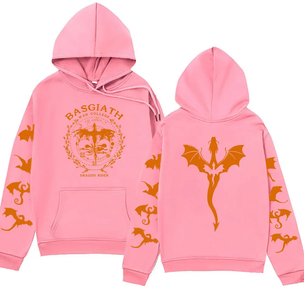 Vintage Basgiath War College Print Hoodies Men Women Spring Fashion Long Sleeve Sweatshirts Oversized Streetwear Hoody Unisex