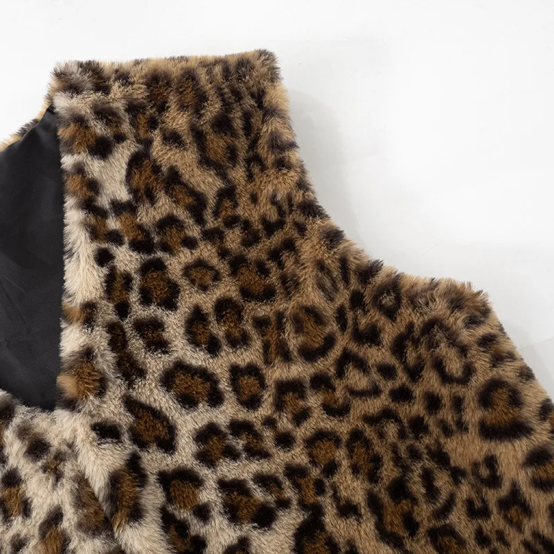 Leopard Printed V-Neck Vestidos Coat Female Contrast Printed Streetwear Cropped Top Loose Autumn Commute Outwear Cardigan