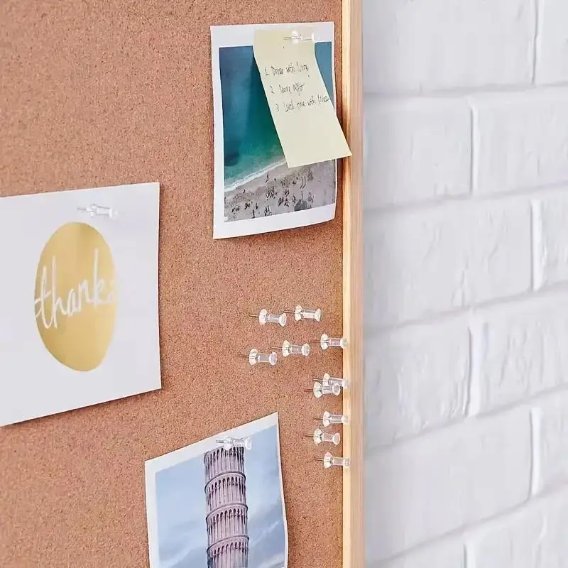 [E] 100개/박스 다양한 종류의 엄지핀, 다색 플라스틱 핀, 푸시핀, 코르크보드, 사무실, 학교, 문구용품