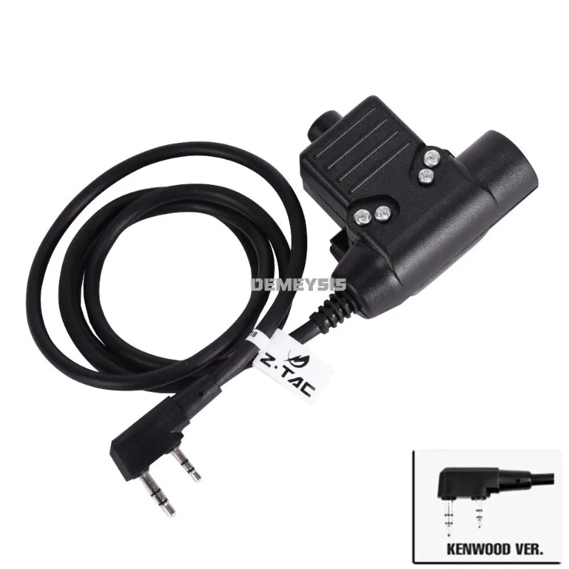 Tactical U94 PTT Headset Adapter PTT for Icom Kenwood Midland Moto Talkabout Mobile Phone Push To Talk Cable Plug with Button tactical headset walkie talkie headset adapter
