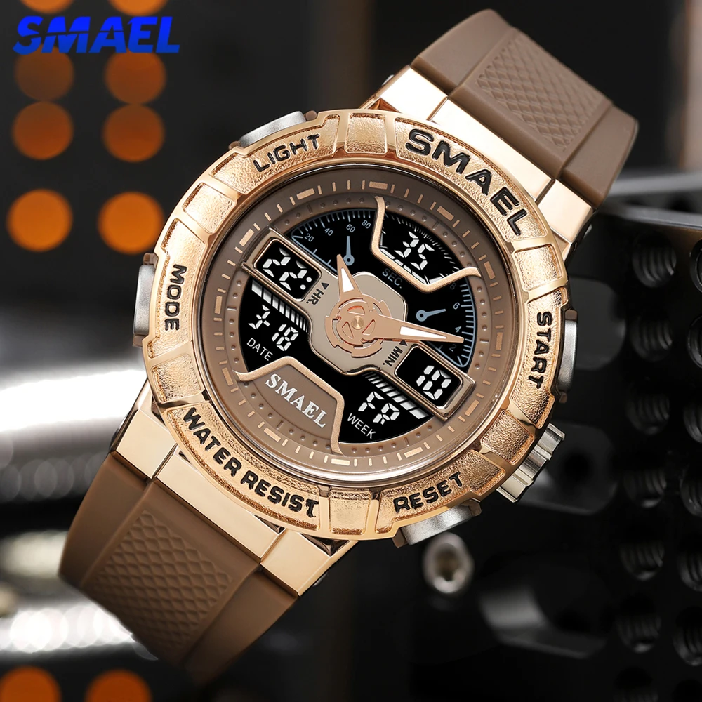 SMAEL Sports Watches for Men's Waterproof Military Army Coffee Stopwatch Week Display Clocke 8067 Fashion Quartz Wristwatch Male central perk coffee friends cotton men s t shirt shorts set breathable casual t shirt running set harajuku printed male suit