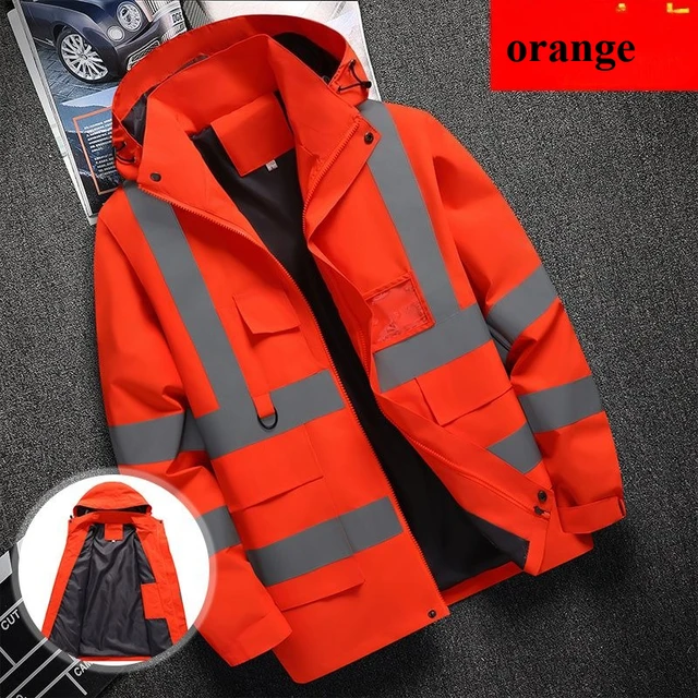 Veste de travail pour hommes, vêtements de construction, vêtements de travail en plein air, coupe-vent, bande réfléchissante imperméable 1