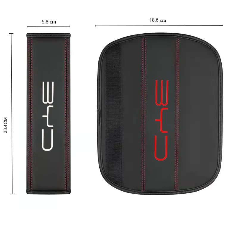 2Pcs Car Seat Belt Leather Safety Belt Shoulder Cover For BYD Atto 3 Yuan Plus EV Car