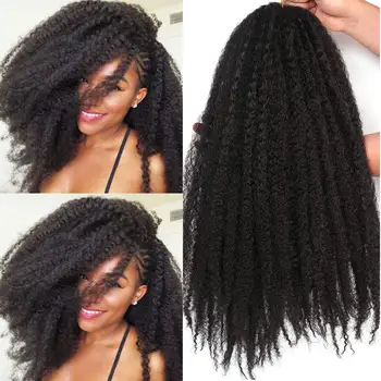 Marley Twist Braiding Hair-18Inch Soft Marley Twist Hair For Twists 1/3/8Packs Marley Twist Twist Hair For Black Women Synthetic 1
