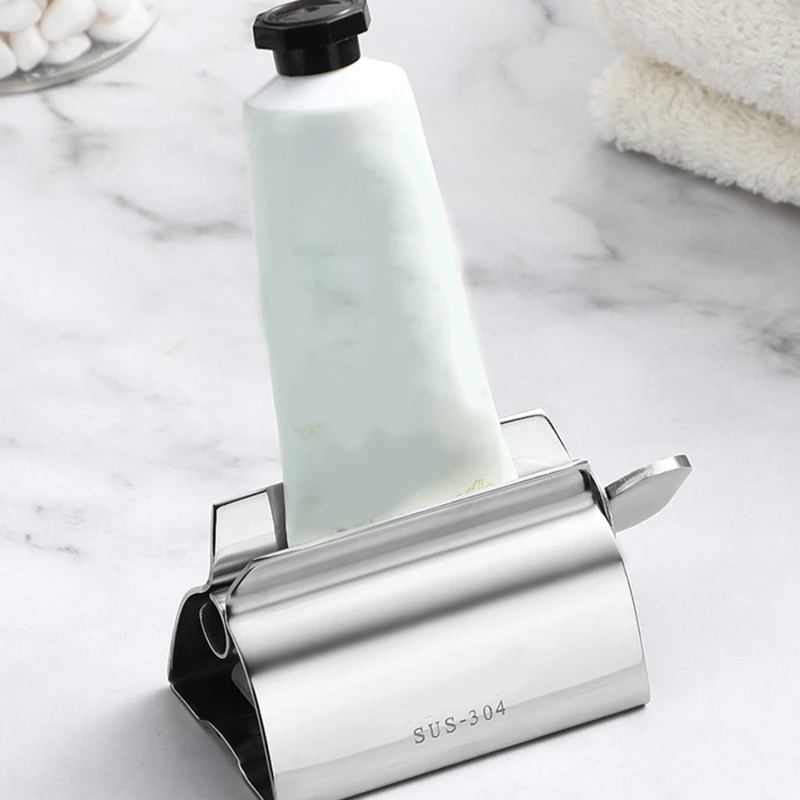 Stainless Steel Rolling Tube, Toothpaste Squeezer, Dispenser, Rotate Stand, Bathroom 3