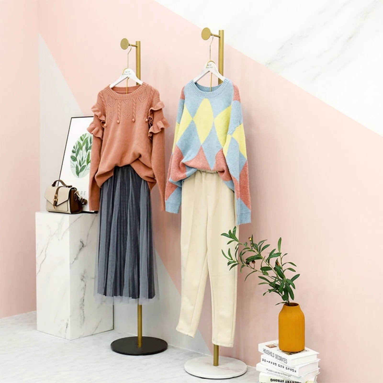 Clothes Hanger 1Pc Floor Standing Single Rod Main Bedroom Hanger Floor Clothes Hanger Modern Coat Rack Home Rack Clothes Rack