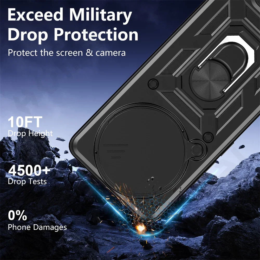 Slide Camera Protector 360° Ring Armor Hard Case Cover