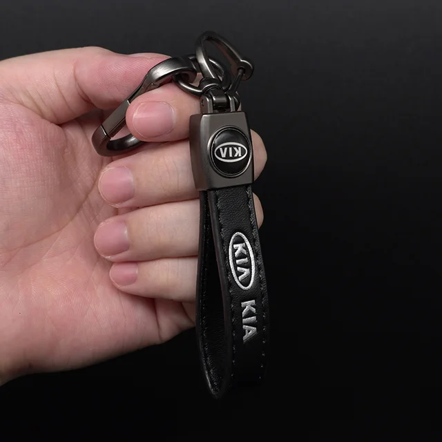Kia Rio Kia Sportage Keyring Leather Car KeyChain 360 Degree