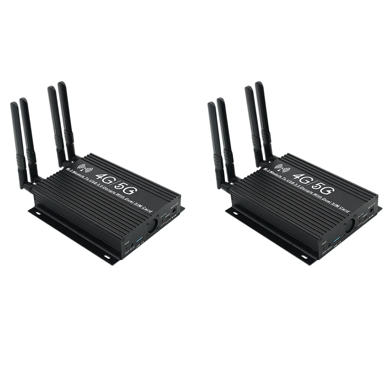 

2X NGFF(M.2) 4G/5G Module To USB 3.0 Adapter With Cooler Fan/Dual SIM Card Slot And Auxiliary Power