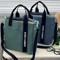 New Casual Large Capacity Tote Bag – Waterproof Nylon & Canvas Shoulder Handbag, Simple Fashion Messenger Bag for Schoolgirls - Image 3