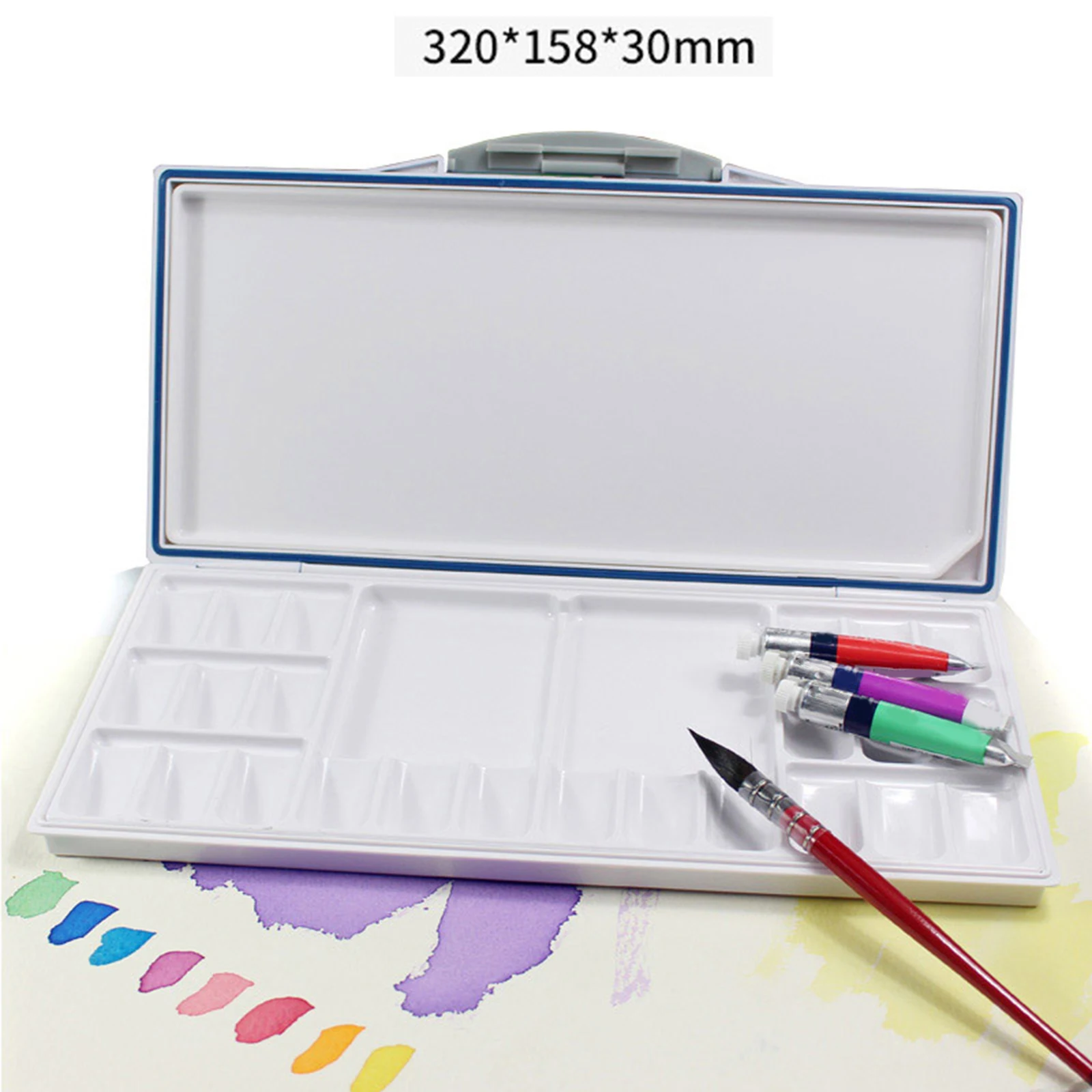 Empty Watercolor Palette Paint Case Art Supplies Watercolor Paint Box Gouache Mixing Palette for Acrylic & Oil Paints Beginners