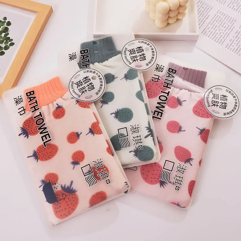 

Double Sided Thickened Adult Bath Towel Men's and Women's Printed Bath Gloves Back Bath Cloth Household Bath Products