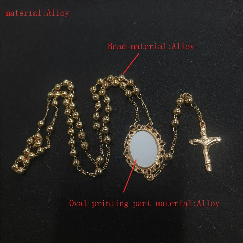 sublimation blank photo metal bead necklaces pendants hot tranfer printing consumable 10pcs/lot 4